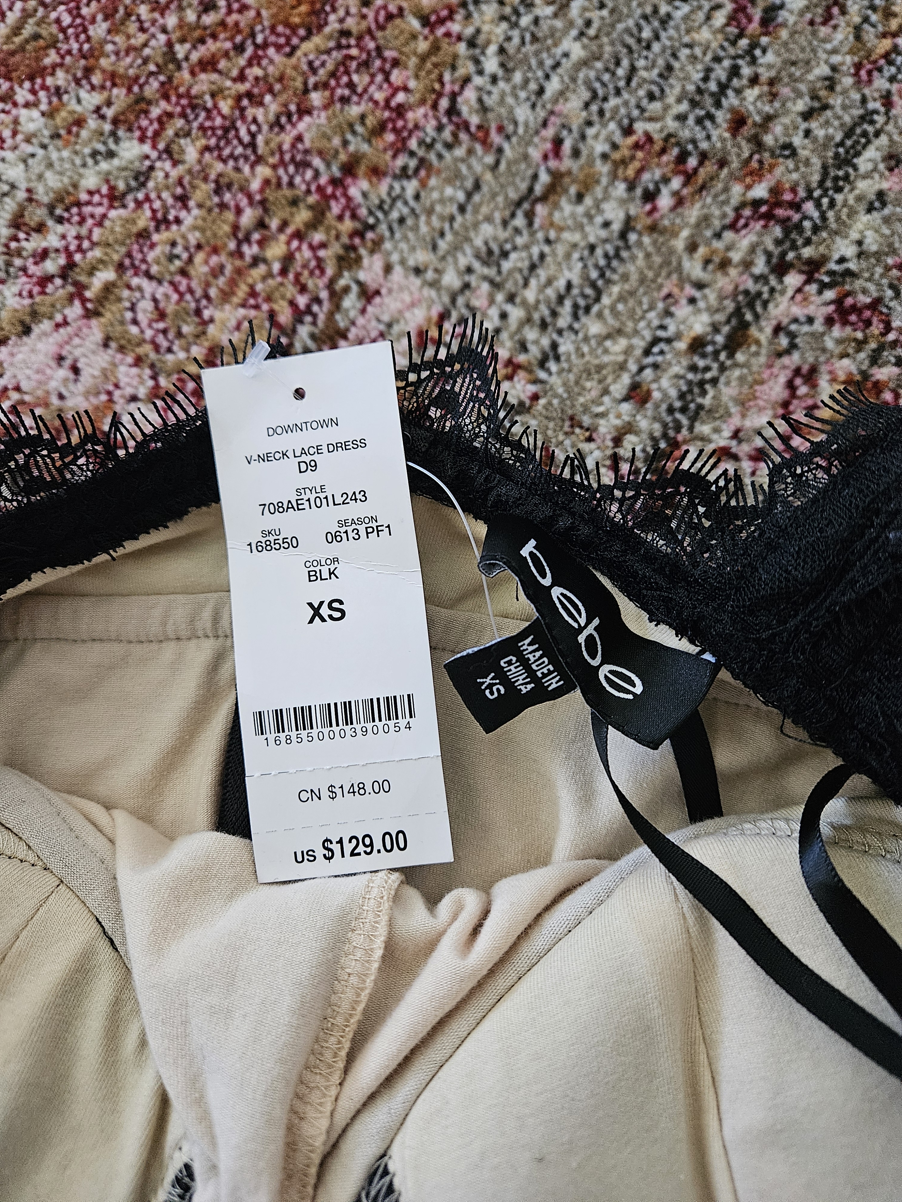 Nwt Bebe Black Lace V-Neck Dress — image 5 of 7